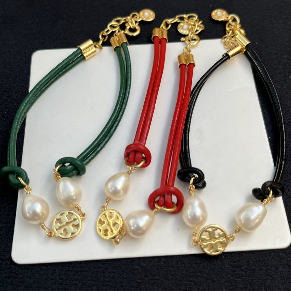 Tory Burch Gold Plated Crystal Pearl Multicolor Bracelet